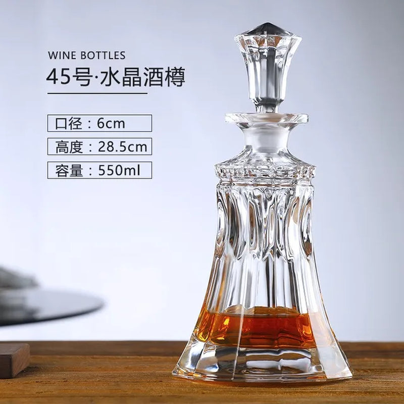 Luxury Crystal Whiskey Decanter Whiskey Bottle Vodka Wine Decanter Crystal Glass Wine Bottle Home Bar Wine Glass Decanter