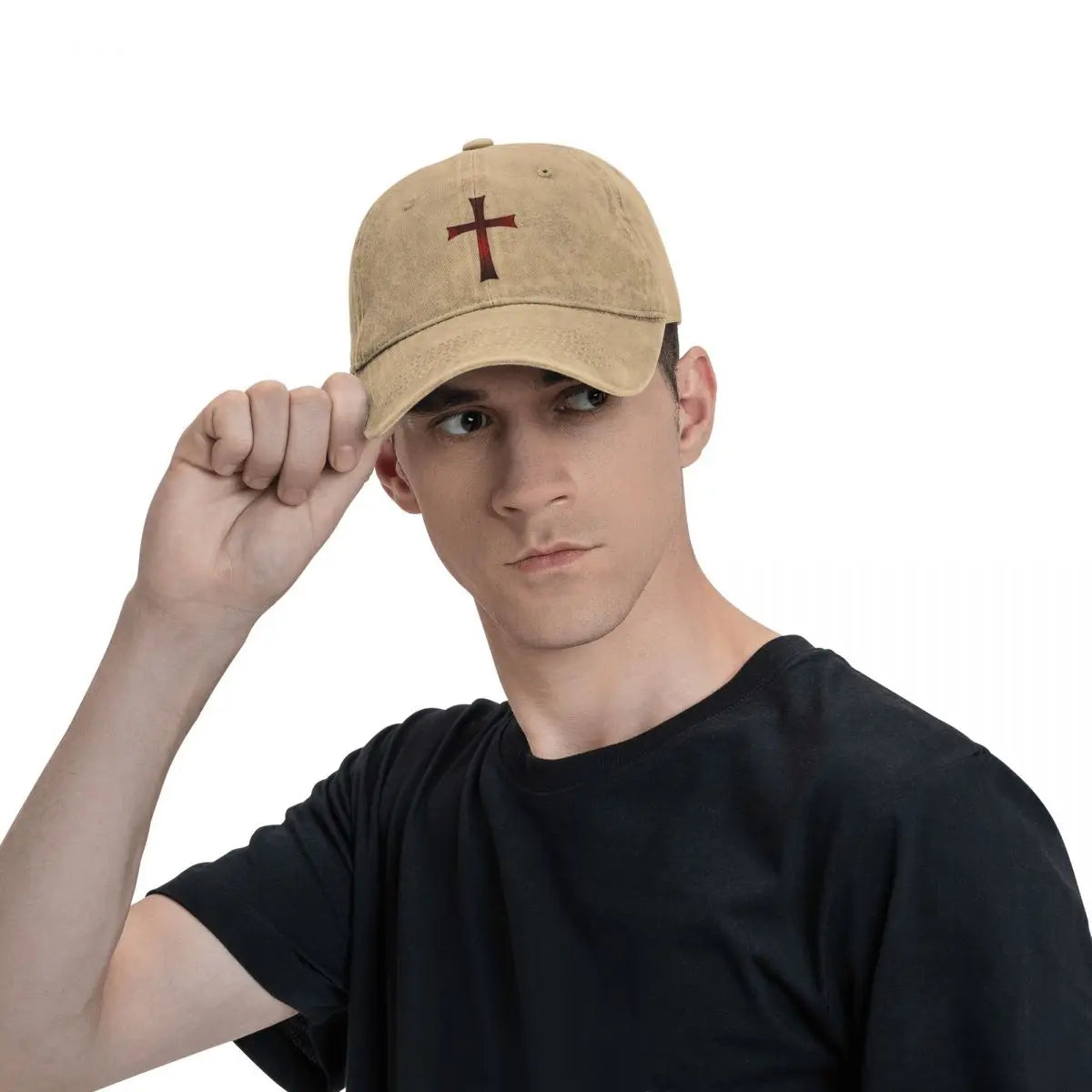 Men'S Baseball Cap an Old Red Cracked Christian Crusader Knight Templar Trucker Snapback Caps Dad Hat Jesus God Cross Golf Hats