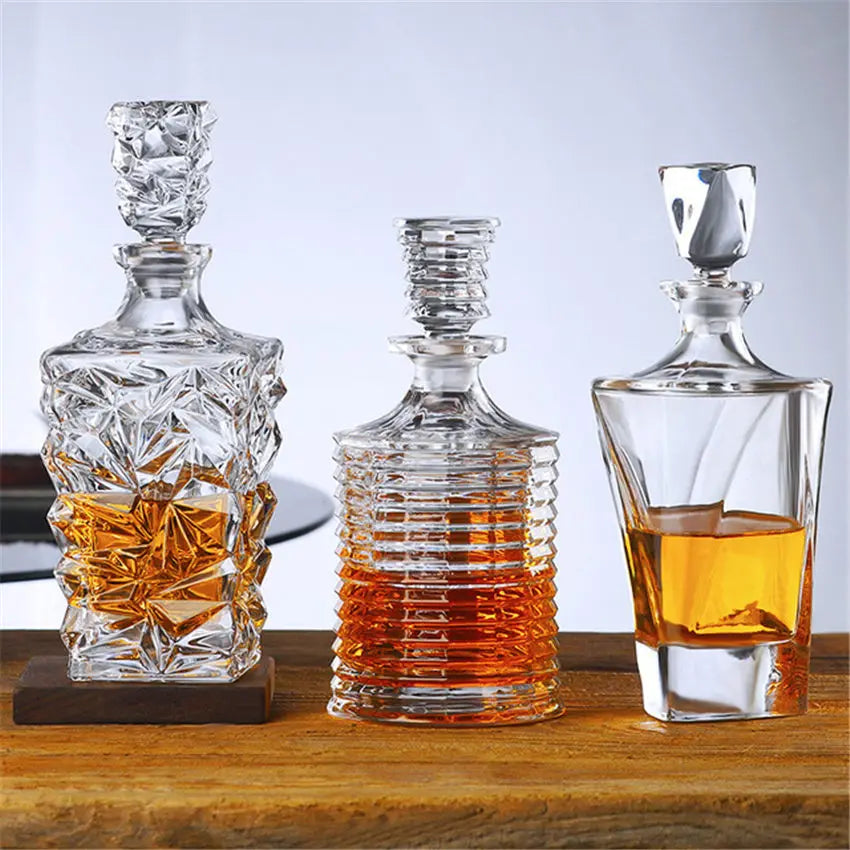 Luxury Crystal Whiskey Decanter Whiskey Bottle Vodka Wine Decanter Crystal Glass Wine Bottle Home Bar Wine Glass Decanter