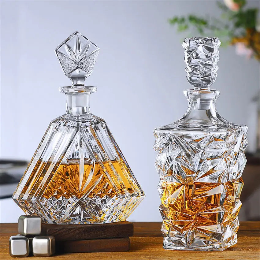 Luxury Crystal Whiskey Decanter Whiskey Bottle Vodka Wine Decanter Crystal Glass Wine Bottle Home Bar Wine Glass Decanter