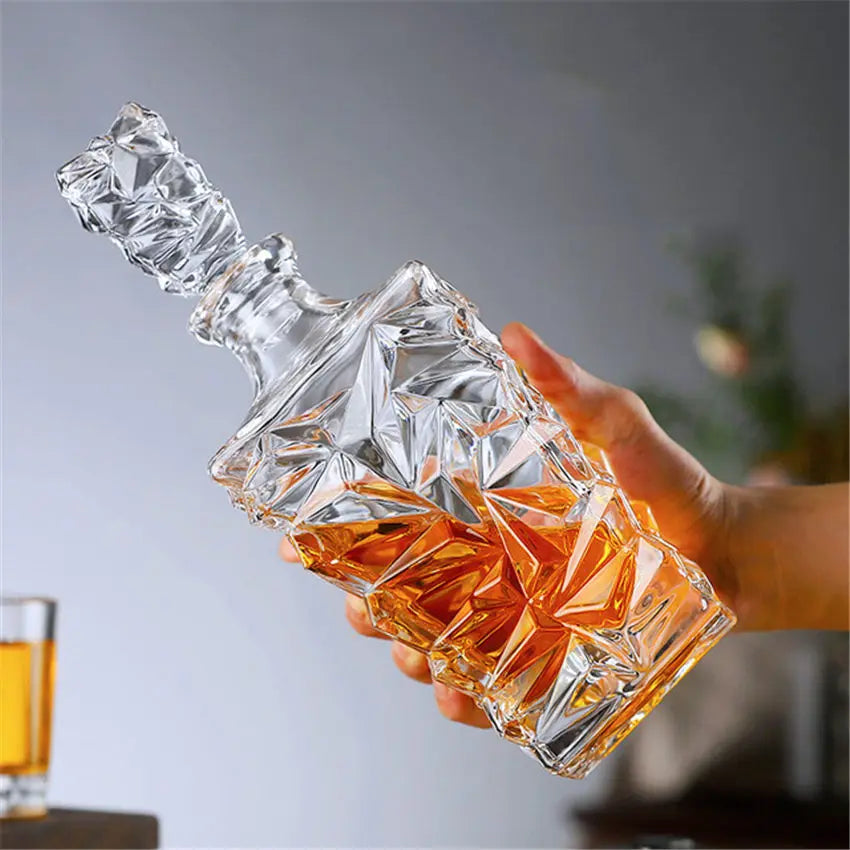 Luxury Crystal Whiskey Decanter Whiskey Bottle Vodka Wine Decanter Crystal Glass Wine Bottle Home Bar Wine Glass Decanter