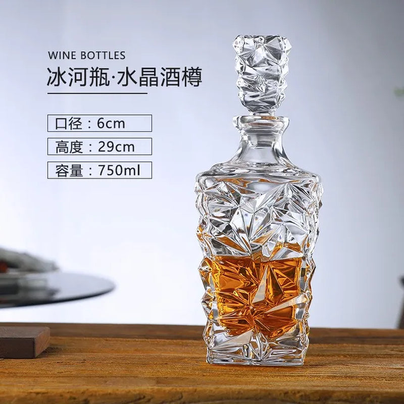 Luxury Crystal Whiskey Decanter Whiskey Bottle Vodka Wine Decanter Crystal Glass Wine Bottle Home Bar Wine Glass Decanter