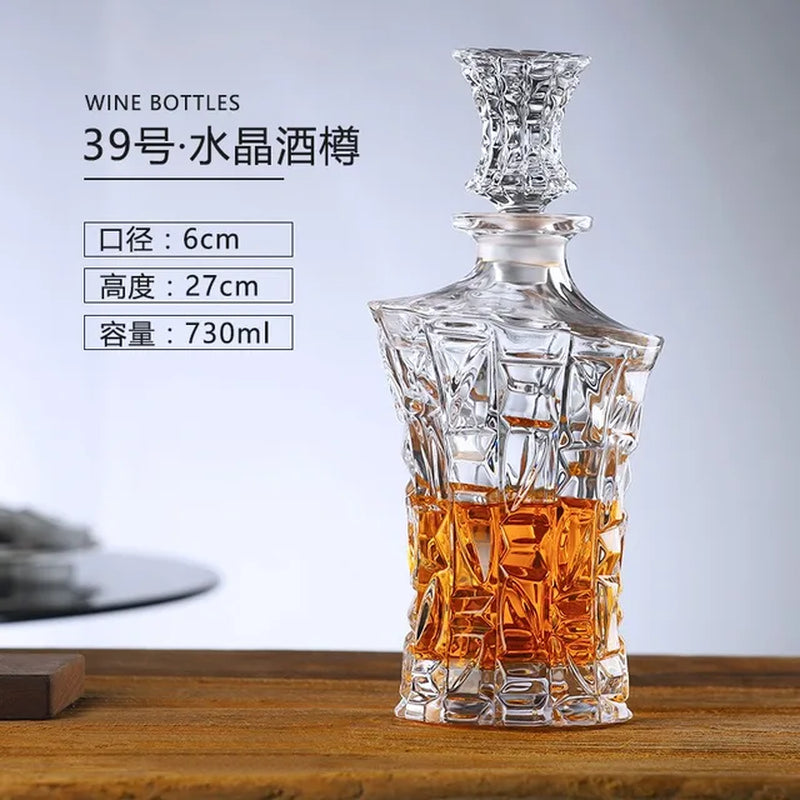 Luxury Crystal Whiskey Decanter Whiskey Bottle Vodka Wine Decanter Crystal Glass Wine Bottle Home Bar Wine Glass Decanter