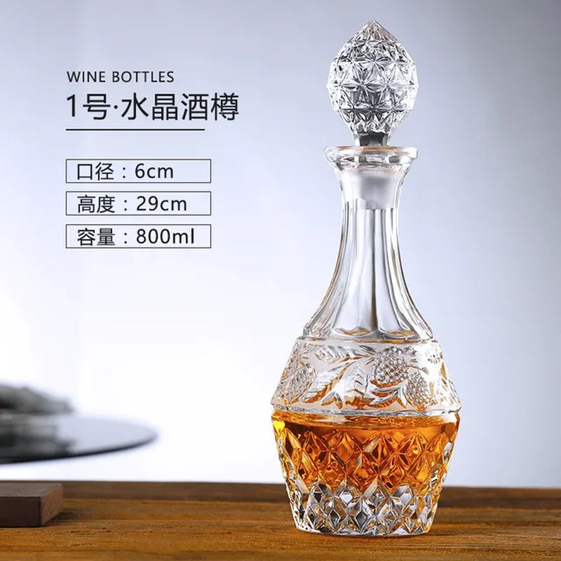 Luxury Crystal Whiskey Decanter Whiskey Bottle Vodka Wine Decanter Crystal Glass Wine Bottle Home Bar Wine Glass Decanter