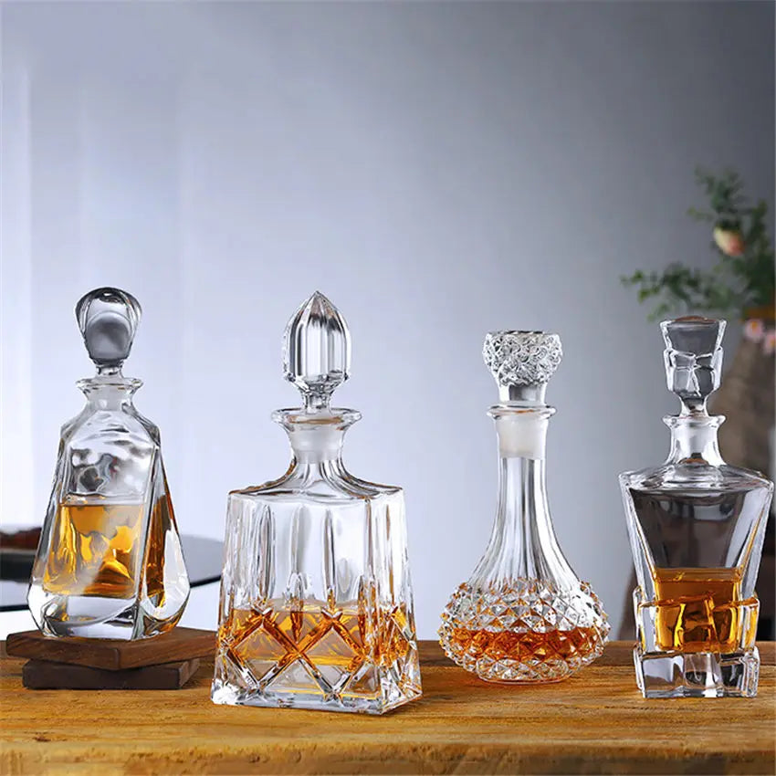 Luxury Crystal Whiskey Decanter Whiskey Bottle Vodka Wine Decanter Crystal Glass Wine Bottle Home Bar Wine Glass Decanter