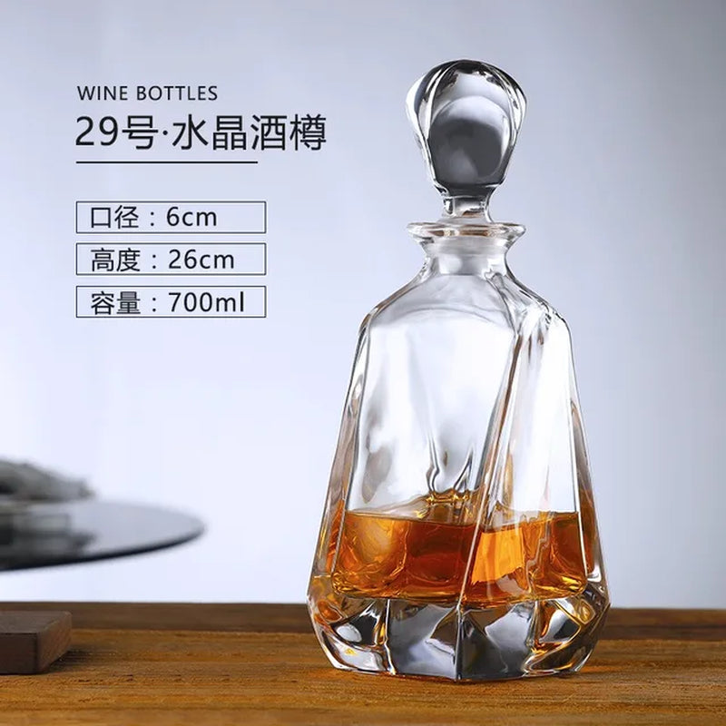 Luxury Crystal Whiskey Decanter Whiskey Bottle Vodka Wine Decanter Crystal Glass Wine Bottle Home Bar Wine Glass Decanter