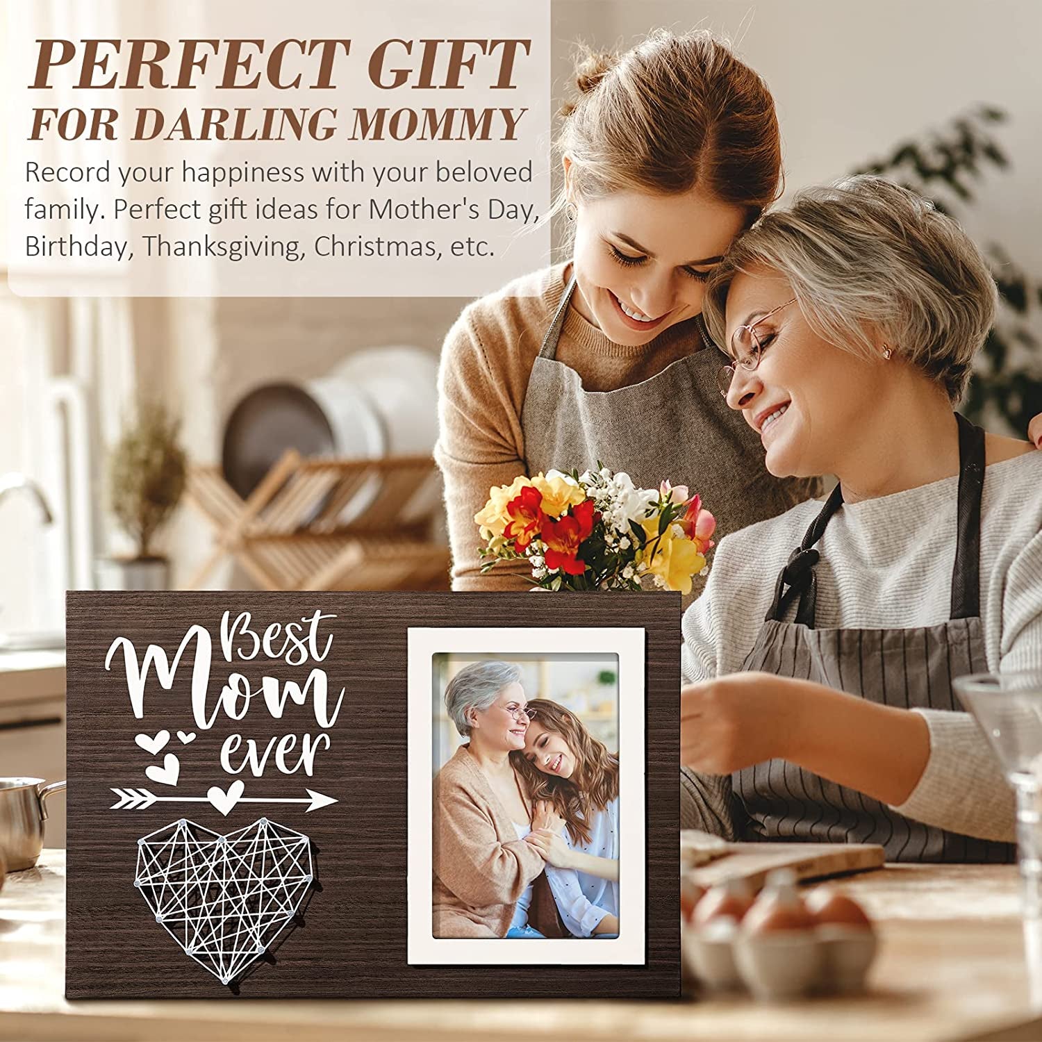 Best Mom Gifts Mothers Day Gifts for Mom from Daughter Son Kids, Mom Picture Frame Mother-In-Law Gifts New Mom Gifts for Women, Birthday Gifts for Mom Mothers Day Gifts for Wife from Husband-4X6 Photo