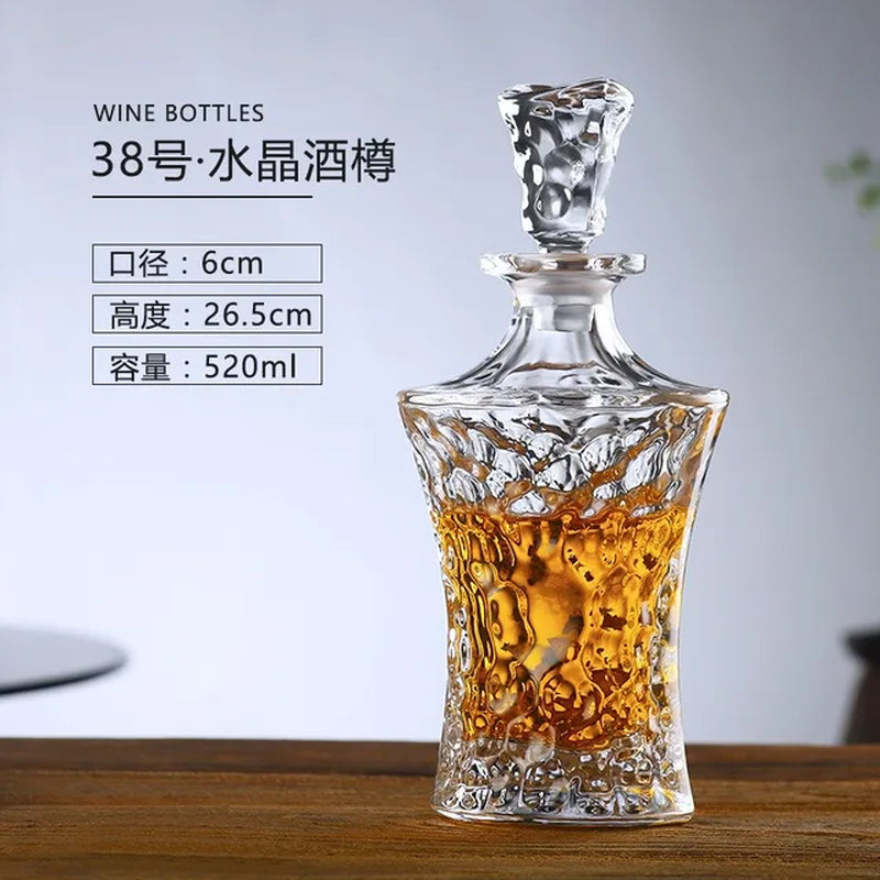 Luxury Crystal Whiskey Decanter Whiskey Bottle Vodka Wine Decanter Crystal Glass Wine Bottle Home Bar Wine Glass Decanter