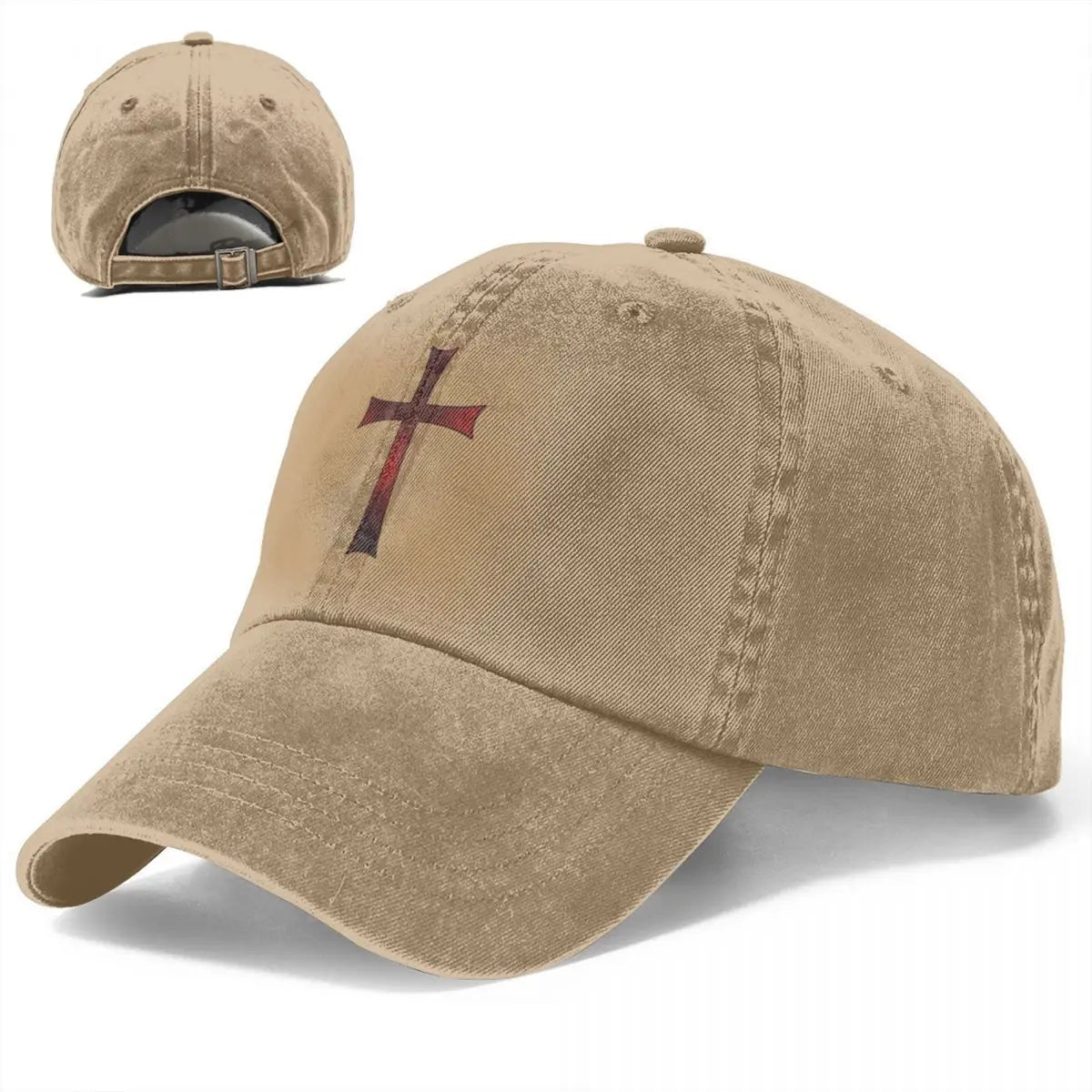 Men'S Baseball Cap an Old Red Cracked Christian Crusader Knight Templar Trucker Snapback Caps Dad Hat Jesus God Cross Golf Hats