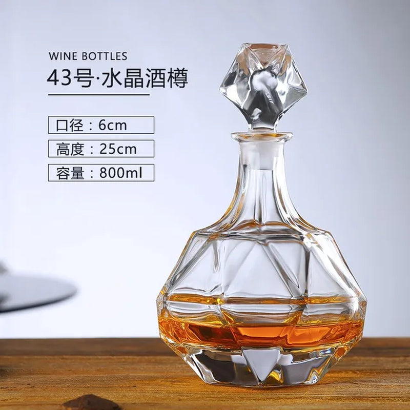 Luxury Crystal Whiskey Decanter Whiskey Bottle Vodka Wine Decanter Crystal Glass Wine Bottle Home Bar Wine Glass Decanter