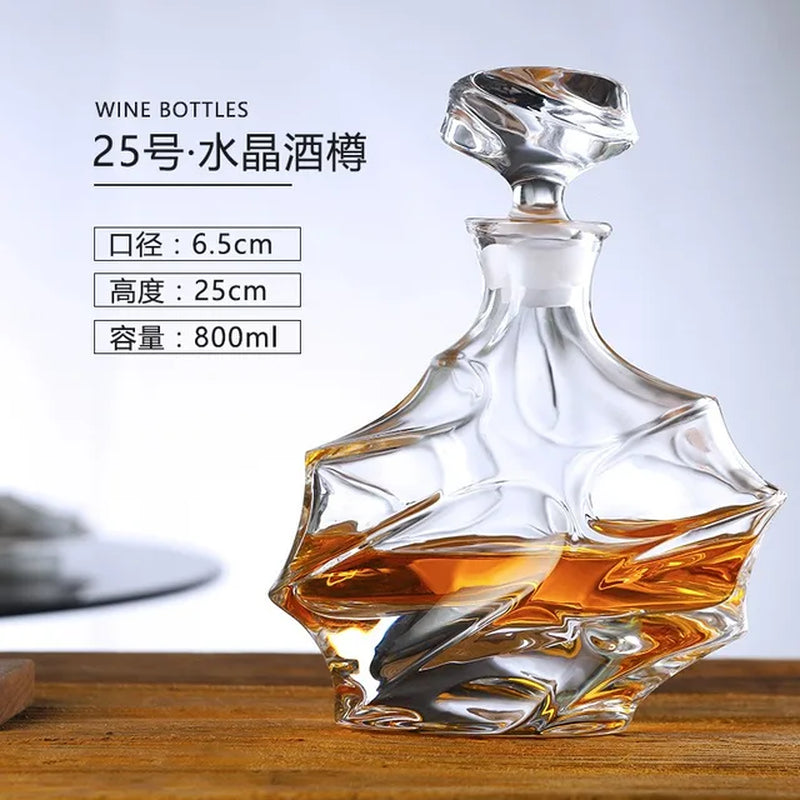 Luxury Crystal Whiskey Decanter Whiskey Bottle Vodka Wine Decanter Crystal Glass Wine Bottle Home Bar Wine Glass Decanter