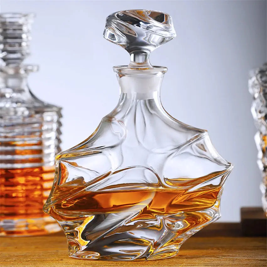 Luxury Crystal Whiskey Decanter Whiskey Bottle Vodka Wine Decanter Crystal Glass Wine Bottle Home Bar Wine Glass Decanter