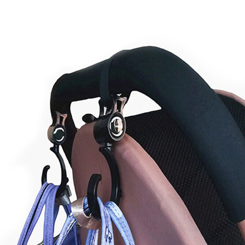 2Pcs/Lot Baby Hanger Bag Stroller Hooks Pram Rotate 360 Cart Hook Accessories