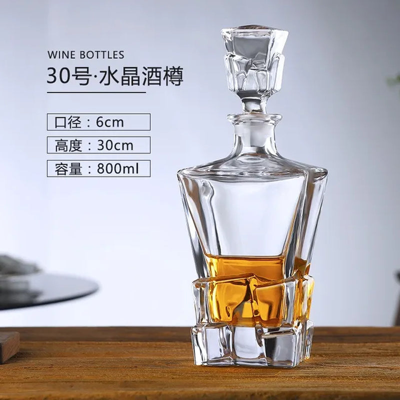 Luxury Crystal Whiskey Decanter Whiskey Bottle Vodka Wine Decanter Crystal Glass Wine Bottle Home Bar Wine Glass Decanter